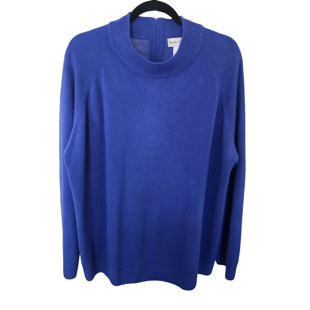 Drapers & Damons Mens Royal Blue Mock Neck Back Zip Knit Sweater 3X Casual